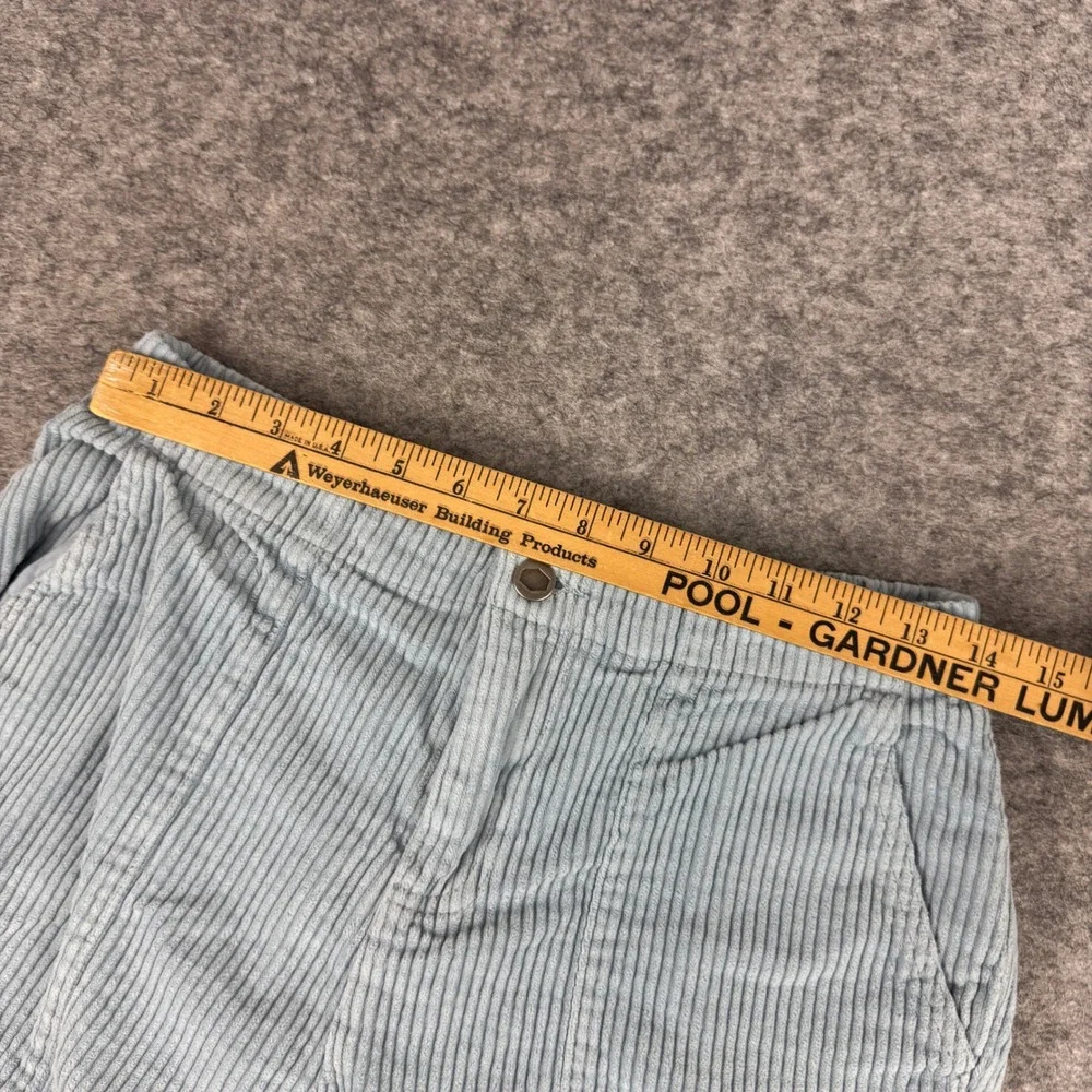RVCA Womens Blue Corduroy Shorts High Rise Elastic Waist Size Medium Cotton